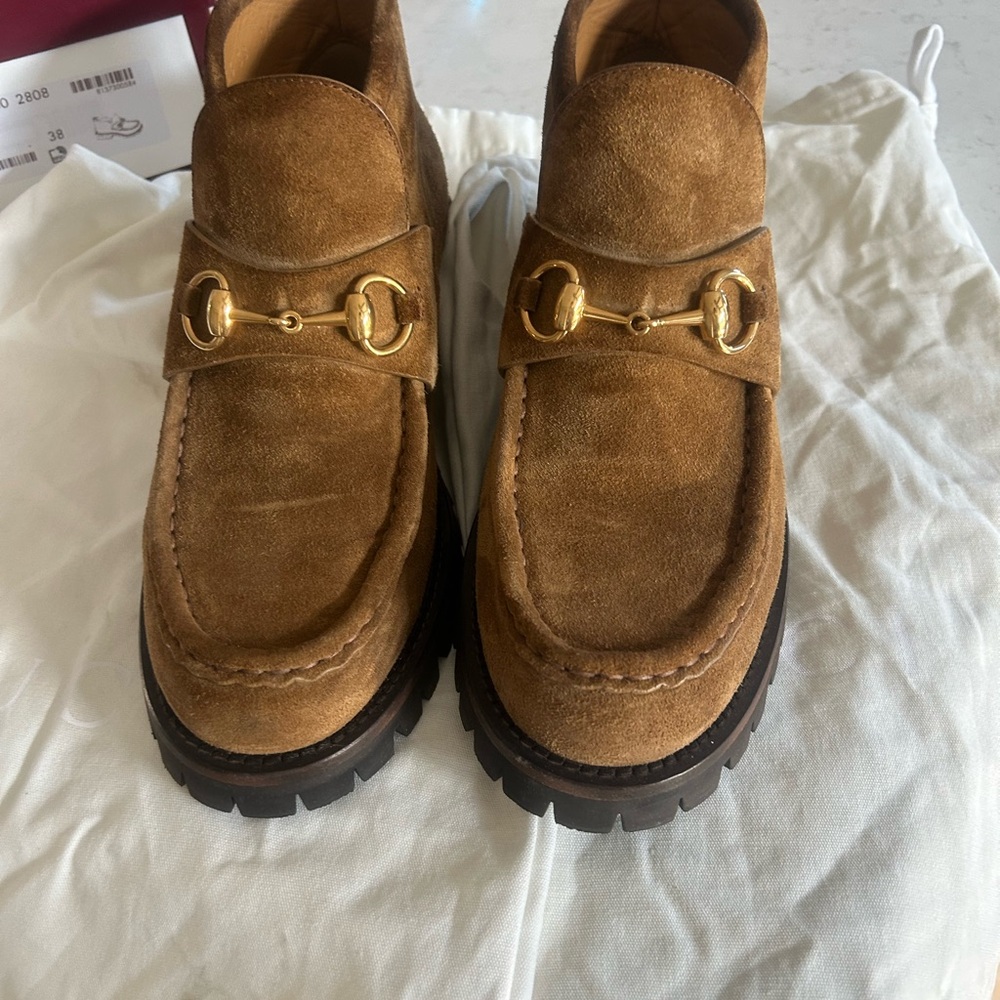Women’s  Gucci horsebit suede ankle boots